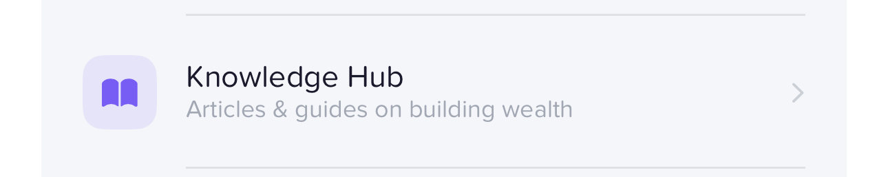 Knowledge Hub settings row screenshot